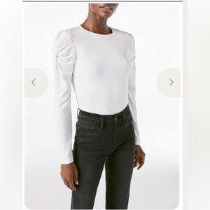 Frame Denim Twisted Sleeve Long Sleeve Top Off White. Size XS.